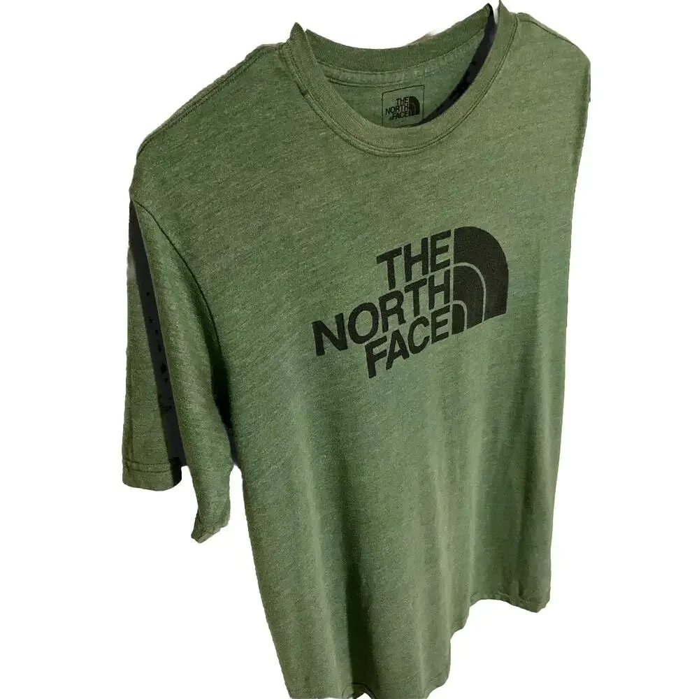 The North Face T-Shirt Men's Medium Green Slim Fit Short Sleeve Crew Neck Logo
